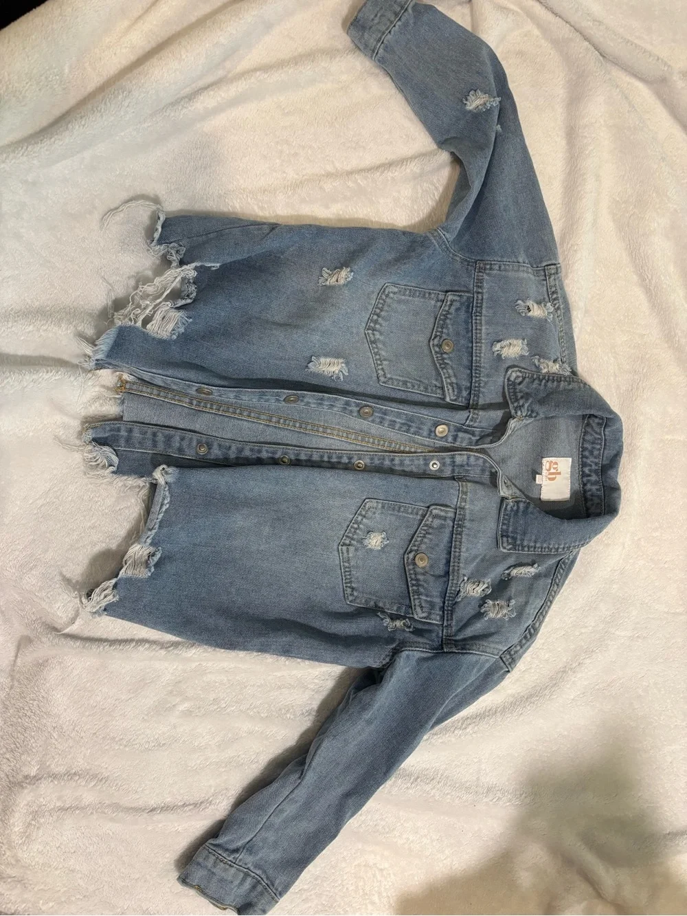 GB girls light blue denim jacket with button front